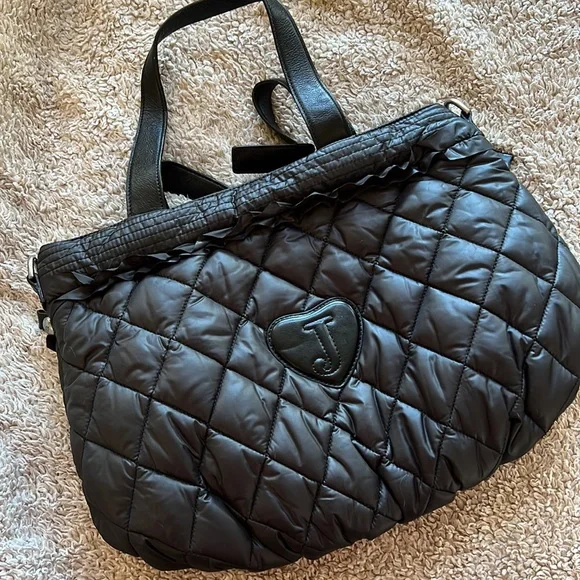 Juicy Couture black puffer bag with cross body strap NWOT - Picture 2 of 4